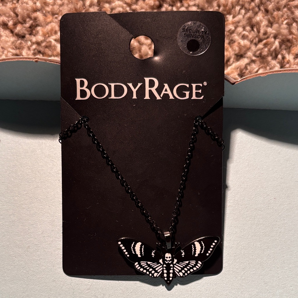 Body Rage Black And White Butterfly Necklace